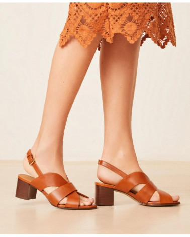 Sandales n°551 - Cuir - Cognac