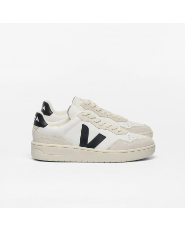 V90 O.T. LEATHER WHITE BLACK - FEMME