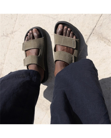 ETNA SUEDE KAKI BLACK - FEMME