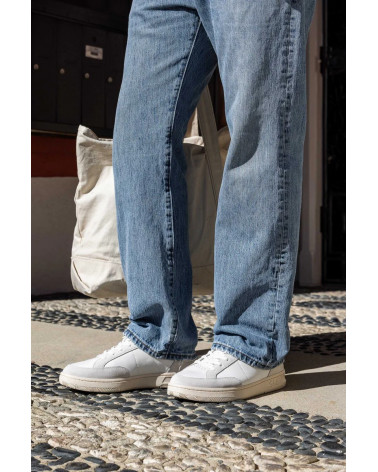 MONROE WHITE LEATHER NAVY