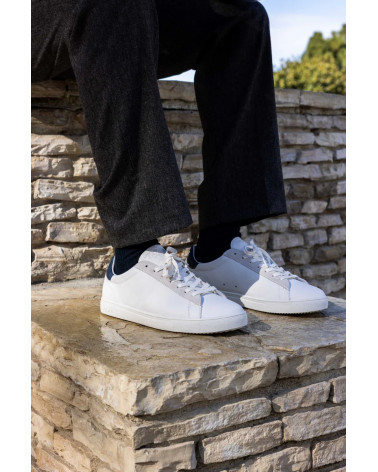 BRADLEY WHITE LEATHER DENIM BLUE