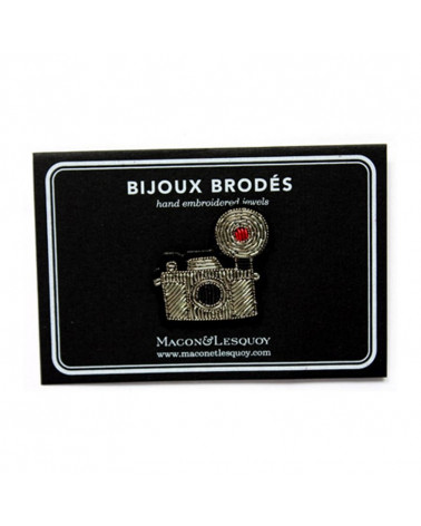 BROCHE - Appareil Photo Argent