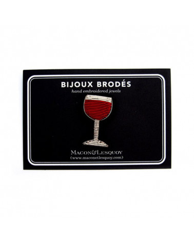 BROCHE - VERRE VIN ROUGE