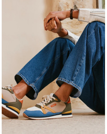 André - Bleu ivoire moutarde