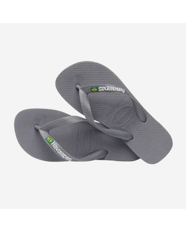 HAVAIANAS BRASIL LOGO STEEL GREY/STEEL GREY