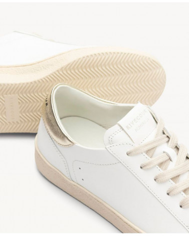 Baskets n°14 - Cuir - Blanc/Gold