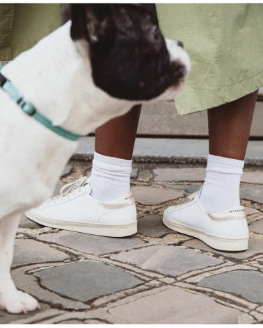 Baskets n°14 - Cuir - Blanc/Gold