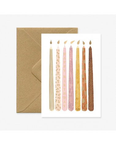 Carte - Gold Birthday Candles
