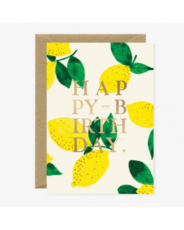 Carte - Gold HBDAY lemon