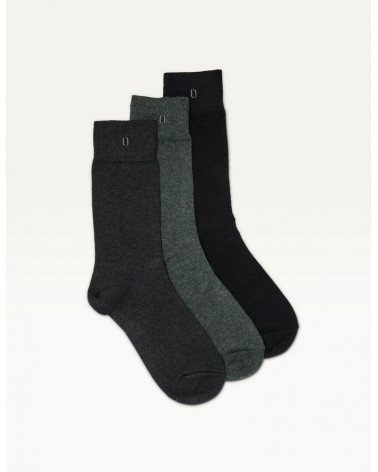 Pack de 3 Chaussettes - Chiné noir gris vert