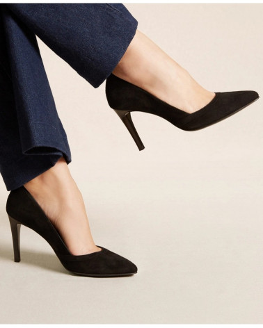 Escarpins n°117 - Chevre velours - Noir