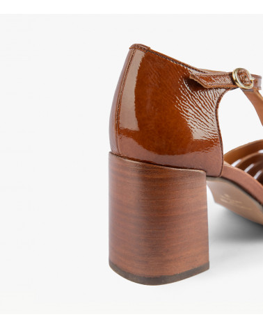 BEATRICE - CUIR VERNIS COGNAC
