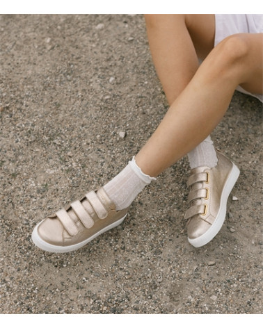 JULIANNE - CUIR PAILLETÉ DORÉ CLAIR