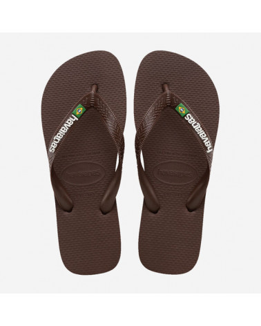 HAVAIANAS BRASIL LOGO DARK BROWN/WHITE