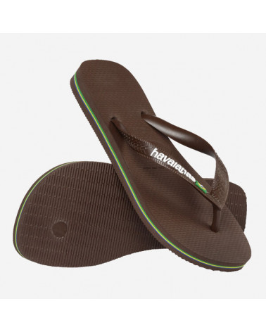 HAVAIANAS BRASIL LOGO DARK BROWN/WHITE