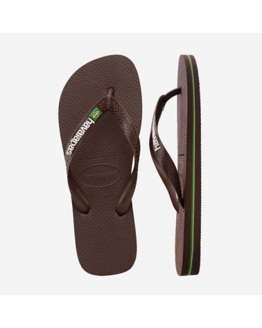 HAVAIANAS BRASIL LOGO DARK BROWN/WHITE