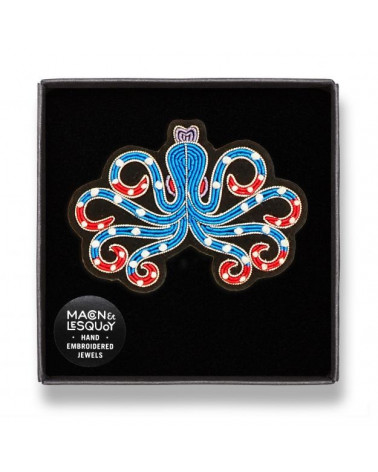 Broche - Pieuvre bleue